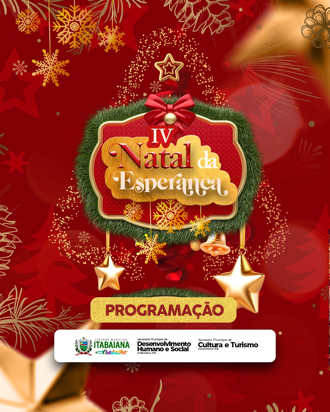 🏼 |NATAL DA ESPERANÇA IVEsta se aproximando uma das melhores e maiores épocas do ano: O NATAL! 🥰 • E nós preparamos uma programação toda especial para você e sua família! 🏼🏾 De 23 de Novembro/24 a 21 de Dezembro/24, nossos sábados serão de muito encanto e diversão naPraça Epitácio Pessoa! Confere nossa programação, compartilha com toda família e amigos, vocês são os nossos convidados especial. A magia do NATAL irá invadirITABAIANA! 🤩.@smdhsitabaianapb @secult_itabaiana #MAISTRABALHO