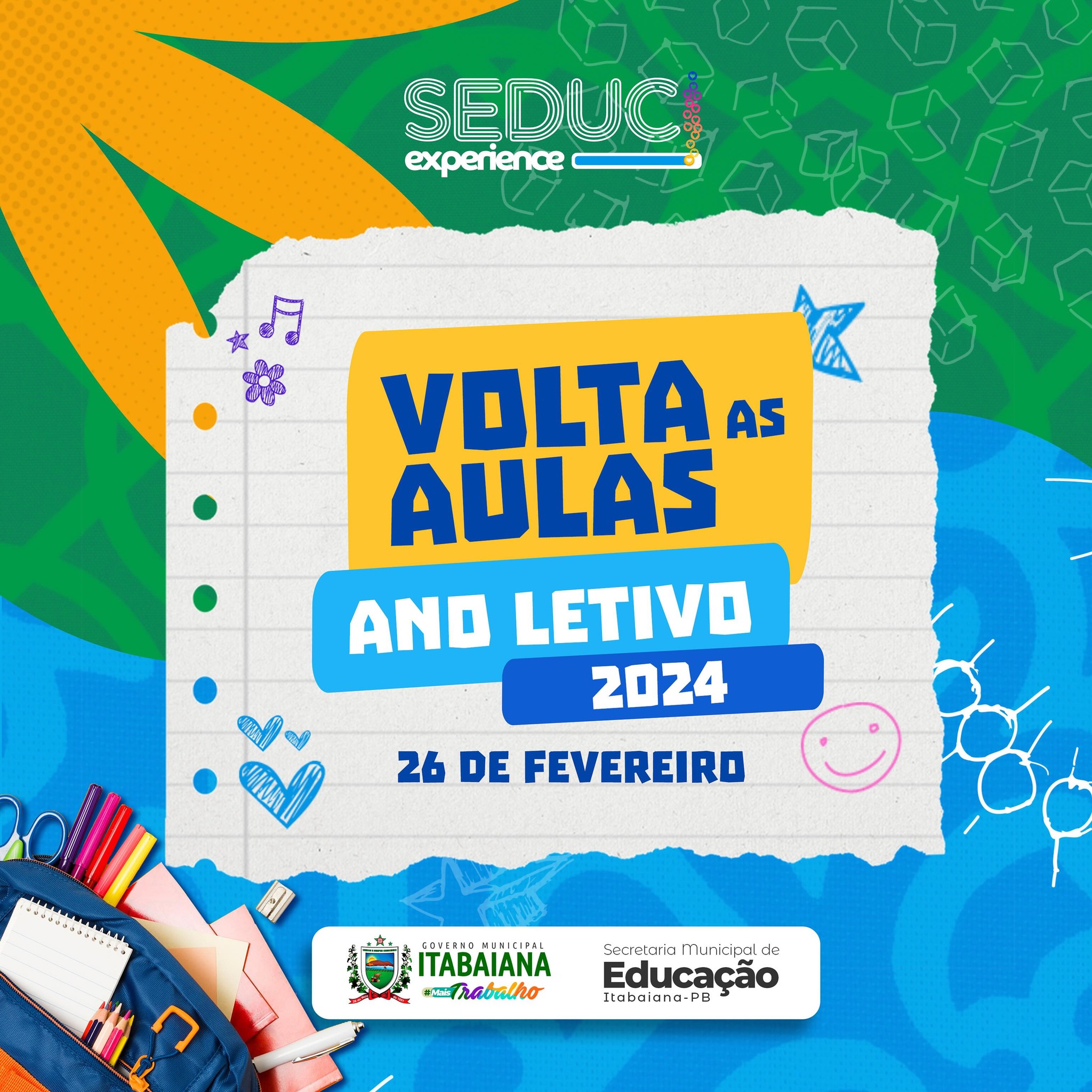 ✍️ É AMANHÃ! Só a gente que estava com muuita saudade? 🥹Amanhã, é dia de “Volta às Aulas” em todas as escolas que fazem parte da Rede Municipal de Ensino de ITABAIANA. Organizem as mochilas que estamos voltando com tudo para mais um ano letivo! Siim, registra teu momento e nos marca, vamos repostar tuudo nos nossos stories! 🥰.@seduc.ita #PMI #MAISTRABALHO