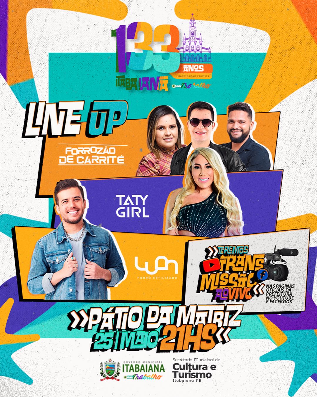 É HOOOOOJE! Atenção para nossa “LINE-UP” turma! A partir das 21h:00, daremos início a nossa grande festa de Emancipação Política, com a nossa “prata da casa”, @forrozaodecarrite, em seguida é a vez dela, nossa rainha @tatygirl e para finalizarmos com chave de ouro, @luanestilizado. Hoje é o nosso diaa! 🤩🥰.#PMI #MAISTRABALHO