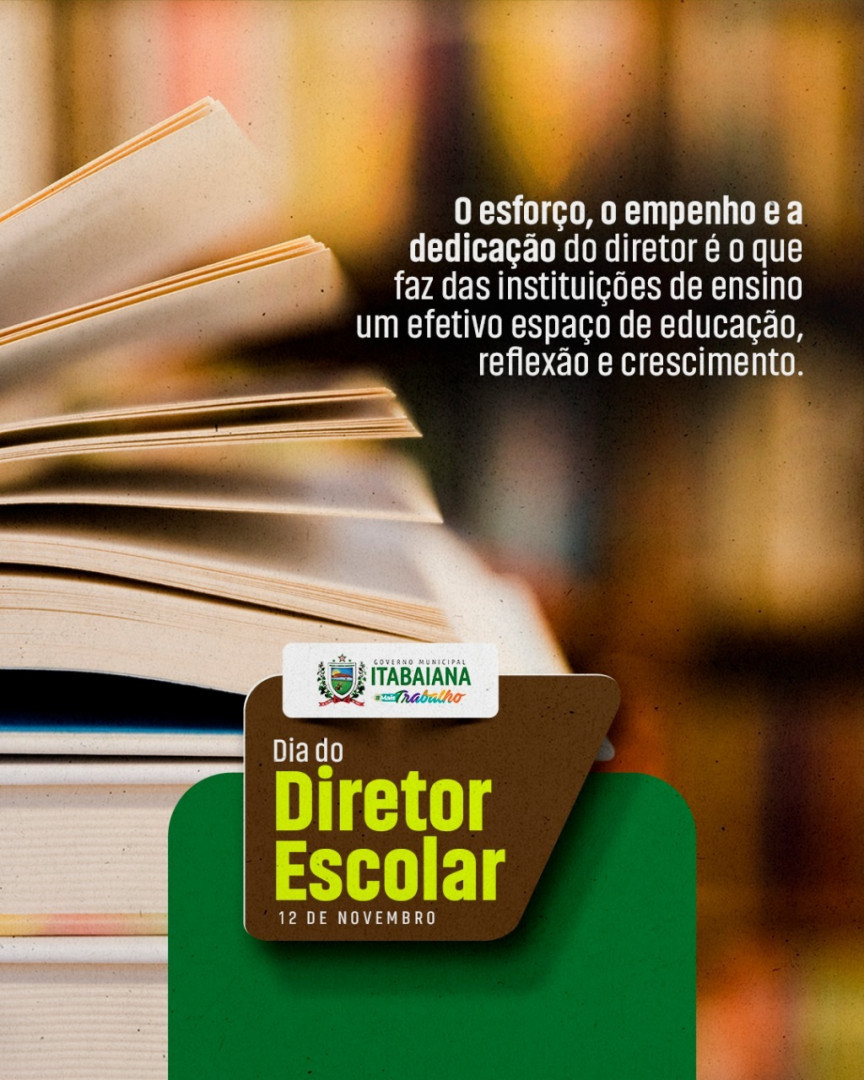 ️Esta data celebra o profissional responsável por gerir a escola garantindo o seu funcionamento com um bom ambiente para os professores, alunos e demais colaboradores dos colégios. ⠀⠀São os diretores também que tem a responsabilidade de manter as normas em cumprimento e supervisionar o projeto pedagógico.⠀⠀Parabéns a todos os diretores escolares de Itabaiana! ⠀⠀#PMI #MAISTRABALHO #MAISEDUCAÇÃO #MAISPROGRESSO #ITABAIANA
