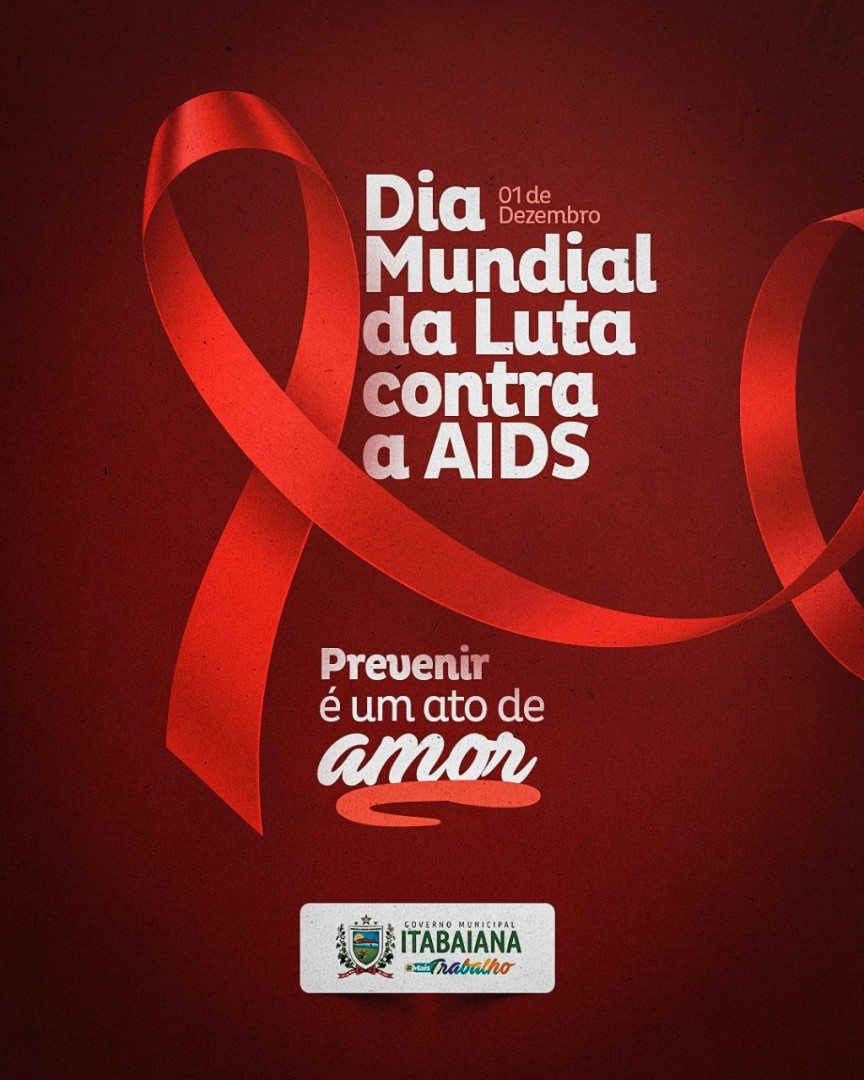 ️Hoje, 1 de dezembro, é o Dia Mundial da Luta contra a AIDS.⠀⠀O objetivo dessa data é sensibilizar a população sobre a prevenção e o tratamento precoce, bem como combater a estigmatização social.⠀⠀A AIDS é a manifestação sintomática do Vírus da Imunodeficiência Adquirida (HIV), portanto, só aparece quando ele não é controlado. ⠀⠀Previna-se, use camisinha e se proteja contra o vírus da AIDS.⠀⠀#PMI #MAISSAUDE #MAISTRABALHO⠀#MAISPROGRESSO #ITABAIANA
