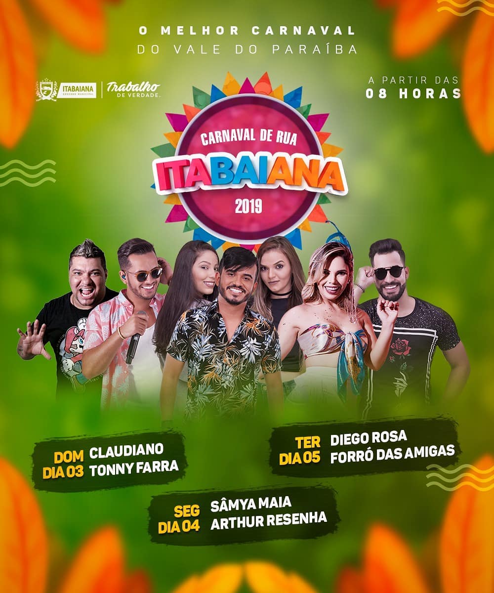 Marca a turminha, espalha nos grupos de whatsapp a publicação. Temos o maior prazer em dividir com todos, a programação do Carnaval de Rua 2019. Todos os shows acontecerão no pátio da Igreja Matriz, a partir das 20:00 horas. Esperamos você no melhor #CARNAVALDERUA do Vale do Paraíba!#CARNAVALDERUA2019 #PMI #TRABALHODEVERDADE