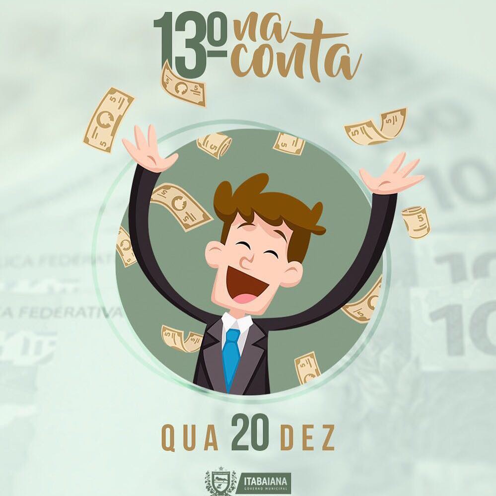 A Prefeitura Municipal de Itabaiana, através da Secretaria de Finanças, informa que a partir das 12h00min, desta quarta-feira (20), será efetuado o pagamento em parcela única, do 13° salário, honrando um compromisso com os servidores municipais, e injetando recursos na economia, ajudando a fomentar o comercio local.#DesejoDeRenascer#RazaoDeProsperar