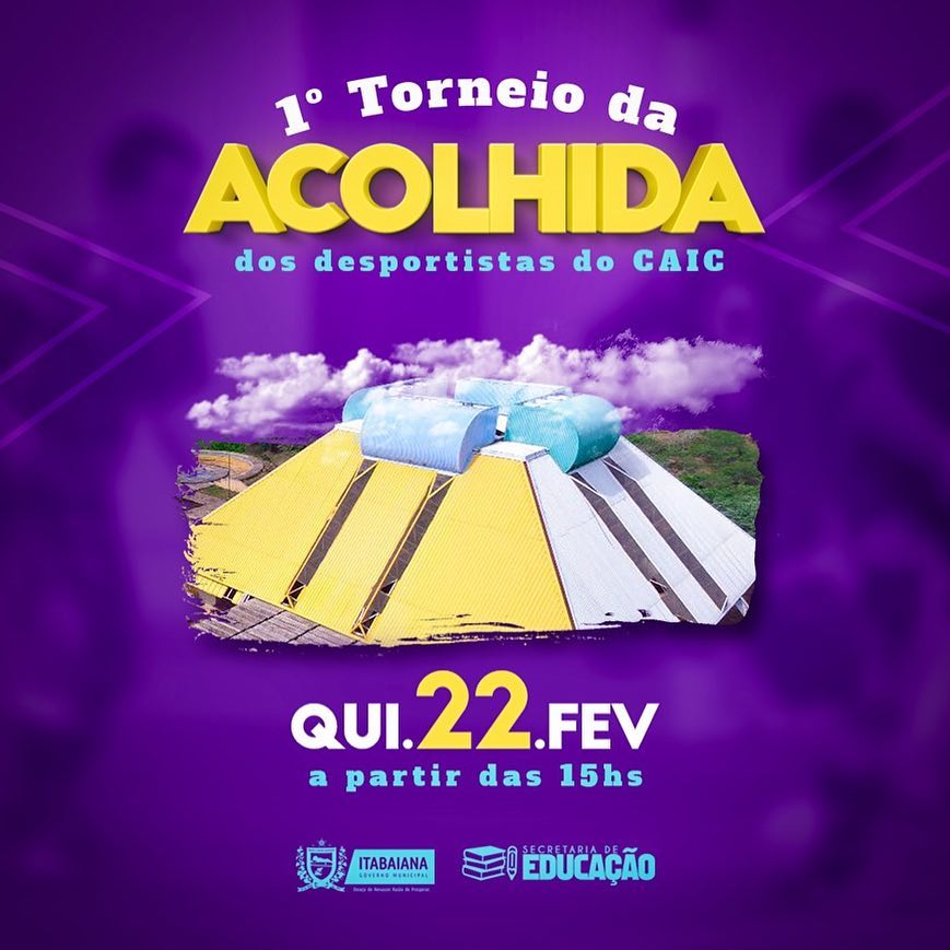 Nesta quinta-feira (22), será realizado no CAIC, o I Torneio da acolhida. Com o apoio da PMI, através da Secretaria Municipal de Educação. O evento é uma iniciativa da escola, com a participação dos alunos e da comunidade, que contará com uma quadra totalmente revitalizada. Um incentivo ao esporte proporcionando conforto e lazer aos desportistas. #EsporteÉSaúde#DesejoDeRenascer#RazãoDeProsperar