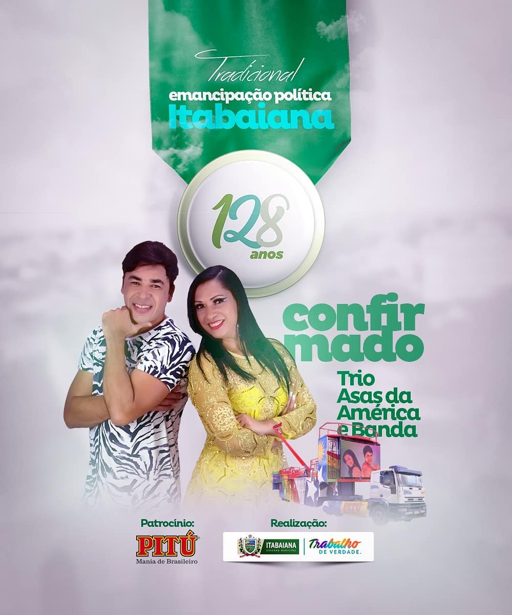 Quem lembra dessa? É amor, é tanto amor que sinto esse momento, é tão bonito esse mar de mãos, ver todo mundo assim cantando junto .. É maravilhooso! 🤟Trio Asas da América e Banda, é a primeira atração confirmada na grande festa dos 128 anos de emancipação política da nossa cidade! Fiquem atentos as nossas publicações, ao longo da semana divulgaremos as outras atrações! #ITABAIANA128ANOS#PMI #TRABALHODEVERDADE