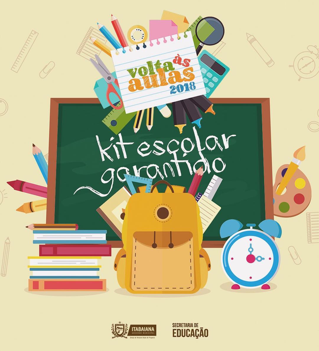 Com o desejo de proporcionar sempre o melhor, iremos distribuir para TODOS OS ALUNOS que fazem parte da Educação Infantil e Fundamental da Rede Municipal de Ensino, já no primeiro dia de aula o "KIT ESCOLAR", fornecido pela Secretaria Municipal de Educação, oferecendo a nossa garotada melhores condições de estudo, e aos pais mais tranquilidade no orçamento familiar. #CriançaNaEscolaAGORA#DesejoDeRenascer#RazaoDeProsperar