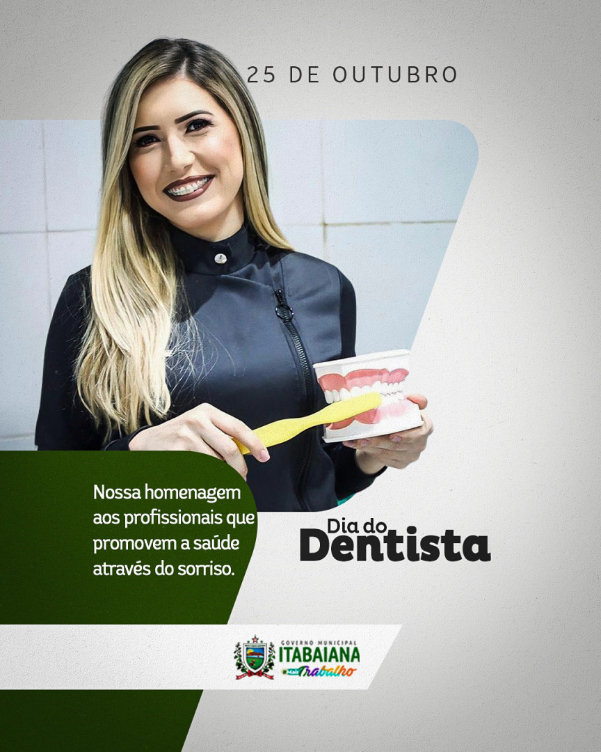 ️ Hoje é Dia do Dentista e Dia Mundial da Saúde Bucal 🦷 ⠀⠀Com essa foto da nossa dentista @anakarlaarodrigues parabenizamos todos os profissionais que não apenas cuidam da saúde bucal, mas também distribuem novos sorrisos todos os dias.⠀⠀#PMI #MAISSAUDE #MAISTRABALHO #MAISPROGRESSO #ITABAIANA