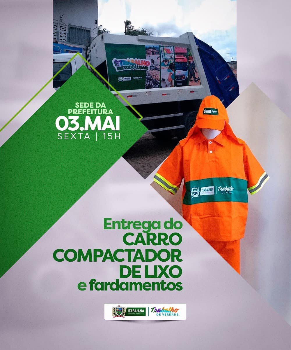 No mês do aniversário da Rainha do Vale, não poderia ser diferente. MAAAIS ENTREGAS! Amanhã, realizaremos a entrega de um carro compactador de lixo, e fardamentos para nossos garis. Uma ação que visa otimizar a coleta, e reafirma nosso compromisso com o servidor público e a população. 🎙É a Prefeitura trabalhando de verdade pela cidade! ️ #128ANOS#PMI #TRABALHODEVERDADE