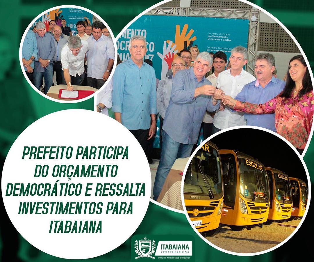 O Prefeito Dr. Lúcio, participou nesta última sexta-feira (02), da plenária da 12ª Região Geo administrativa do Estado, penúltima audiência pública regional do Orçamento Democrático Estadual – Ciclo 2017, recepcionando o Governador Ricardo Coutinho que inaugurou a Escola Estadual Cidadã Integral Técnica de Itabaiana. A unidade de ensino vai atender, inicialmente, a cerca de 400 estudantes e representa um investimento de R$ 5,2 milhões na melhoria do ensino para os jovens do município. Participaram desta Plenária vereadores, deputados estaduais e federais, secretários estaduais e do município, prefeitos e representantes da 12° região, além de um publico estimado em mais de 3.200 pessoas. Saiba mais: http://migre.me/wK2Fk