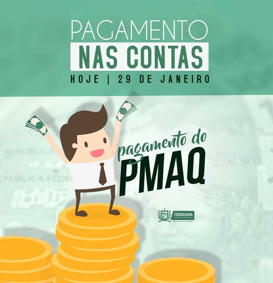 Através da Secretaria Municipal de Finanças, informanos aos servidores complentados, que o pagamento referente ao PMAQ já esta disponivél nas contas, conforme regras do programa. Mais uma vez, a Prefeitura Municipal de Itabaiana honrando o compromisso com o servidor. #DesejoDeRenascer#RazaoDeProsperar