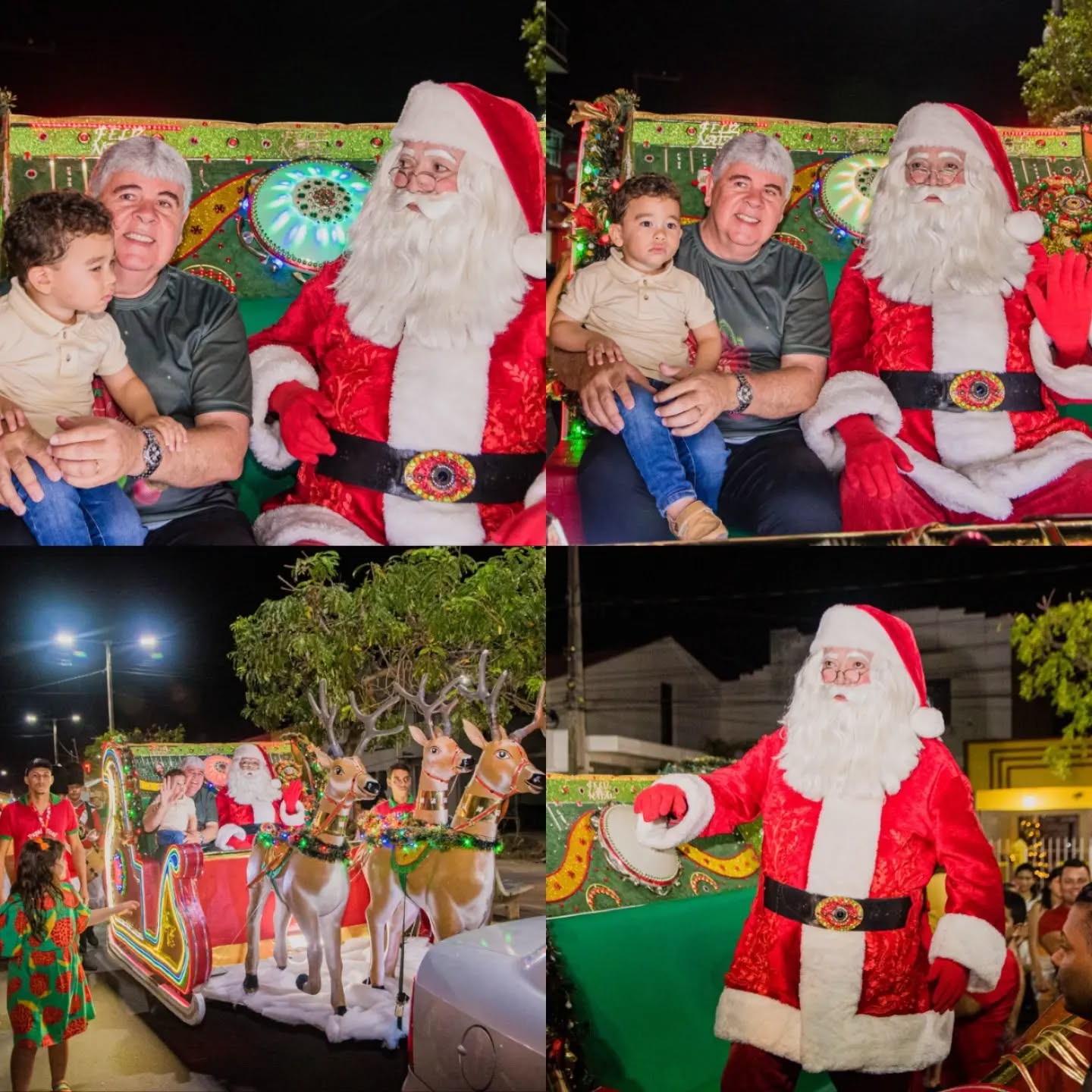 ️ O prefeito Dr. Lucio Flávio ao lado do Vice-Prefeito Cláudio Neto, de diversas autoridades, recebeu na noite deste sábado, dia 3 de dezembro, na Praça Epitácio Pessoa, o Papai Noel, o evento faz parte do Natal da Esperança Ano II de Itabaiana. A noite foi marcada pela chegada do Papai Noel em seu trenó, que veio acompanhado do prefeito Dr. Lúcio e de seus netos. A Praça estava superlotada de crianças e seus familiares que esperavam ansiosamente. O bom velhinho subiu ao palco trazendo sua mensagem a todas as crianças, cantou músicas natalinas, tirou milhares de fotos com os pequenos e entrega de presentes. Saiba mais em itabaiana.pb.gov.br.