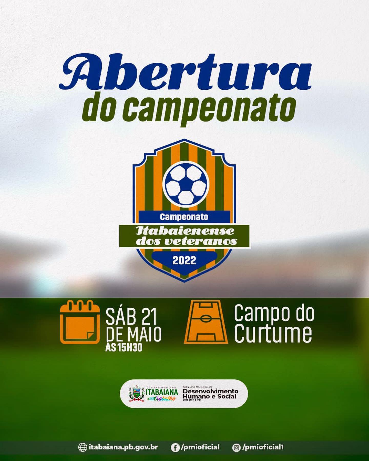 Vem aí o Campeonato Itabaianense dos Veteranos! ️ Neste sábado, dia 21, no Campo do Coturme, acontece a abertura do Campeonato Itabaianense dos Veteranos!️ Vários times estão escalados para jogarem durante a primeira fase do campeonato. Arraste para o lado para saber mais. .@smdhsitabaianapb #PMI #MAISTRABALHO